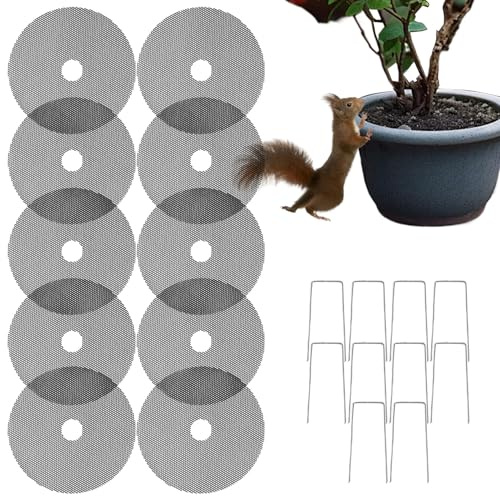Zasdvn Couvre-Sol pour Pots - 10 Pièces Coupe Protecteur Anti Fouissement pour Animaux | Protecteurs De Fleurs Sécurité | pour Chats Animaux De Compagnie Écureuils