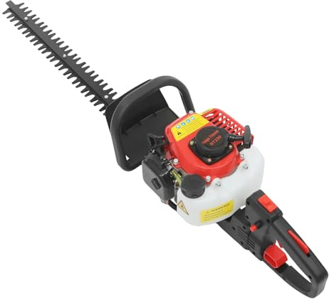 Tagliasiepi a benzina a doppia lama da 22,5 cc, tagliasiepi professionale a 2 tempi con lama da 56 cm e manico girevole a 180°, tagliasiepi a benzina per giardino, siepi arbusti, rami