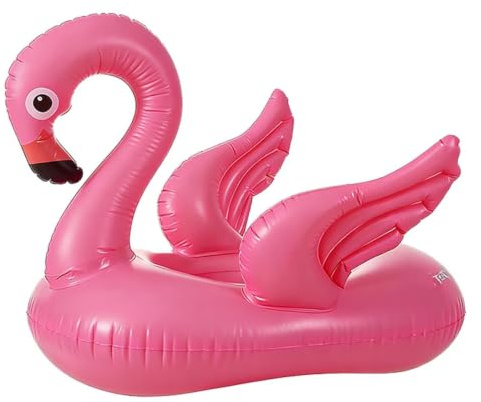 GEFIRE Flamingo simring av PVC 70 × 60 × 48 cm för pool strand | Robust PVC-simring i flamingo-design för pool, strand, semester och sommarvattenaktiviteter.