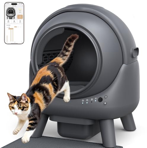 Self Cleaning Cat Litter Tray, FEELNEEDY Odor Control Cat Litter Box