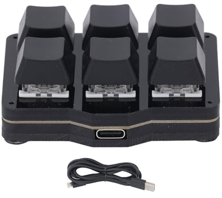 Enhandstangentbord Spelkontroll Makro Mekanisk knappsats 6 helt programmerbara nycklar Silent MX Clear Switch Typ C Kabelansluten Universal dator snabbtangenter Flytande