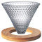 TAMUME Vidrio Filtros de Café Reutilizable con Soporte de Madera (Marron oscuro)