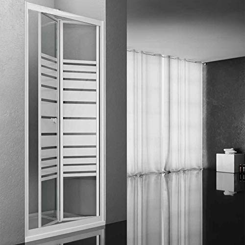 Ogomondo Porta Doccia a Soffietto Book Cristallo Temprato Bianco (76-80xh190cm Serigrafato, 1)