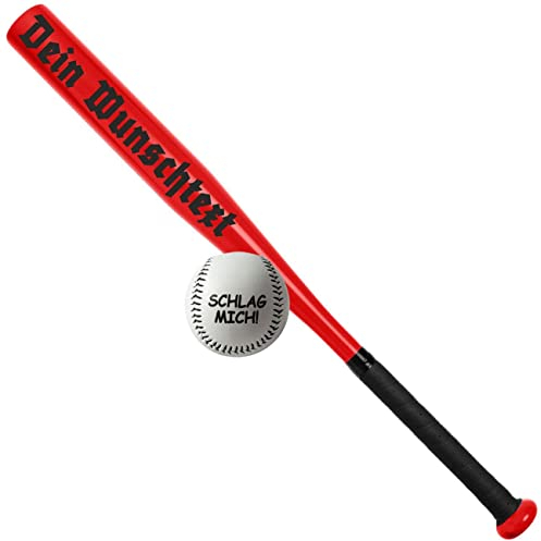 Spaß Kostet Sportset Baseballschläger mit WUNSCHTEXT deiner Wahl mit Tasche für Baseball in 5 Farben