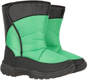 Mountain Warehouse Caribou Single Stripe Kids Snow Boots - Snowproof Shoes, Insulated Walking Boots, Warm, Sherpa Fleece Lining, High Traction Sole - For Green Kids Shoe Size 13