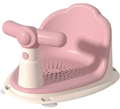 Baoblaze Baby Bath Seat Chair, Non-Slip Portable Bathtub Floor Seat With Suction Cups, Shower Stool for Kids Newborn Over 6 Months, Pink