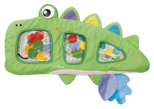 Chicco Sensory Mat Krokodil, sensorische Stimulation und Entwicklung des Kindes, mit Wasser, Verschiedene Texturen, Formen, hilft bei Entwicklung logischer Fähigkeiten, Babyspielzeug 6-36 Monate