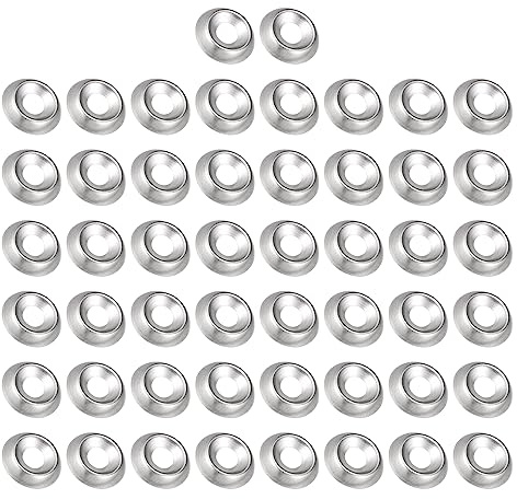 QUARKZMAN 150pcs Rondelle Cuvette 4 x 11 x 2.3mm Fraisée pour Ménage Réparation, [Argent, #6 304 Acier Inox]