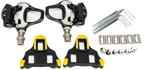 GMBYLBY Pedales de bicicleta ligeros con tacos autobloqueante para bicicleta de carretera Pedales Ciclismo Tacos de rodamiento pedal de clic