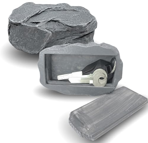 Fausse Roche, Ornement en Pierre, Coffre-fort Secret, cache-clé Décoratif pour Jardin Extérieur, Cour, Géocaching