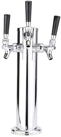 Colonne à BièRe Avec Robinet Tour de bière pression for bar, tour de robinet triple, 3'' de diamètre. Kit de distributeur de bière à colonne en acier inoxydable Tour à BièRe Pour La Maison, Le Bar, Le