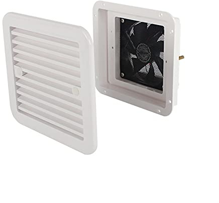 1 2V 4W Frigorífico de ventilación con ventilador para RV Trailer Caravan Side Air Strong Wind Escape Automóvil Accesorios Automóviles Estilismo Camper(Blanc)