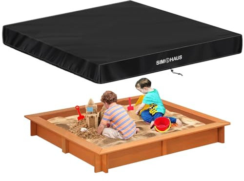 SIMPHAUS Copertura per Sabbiera 200x200x20cm,Copertura Sandbox Impermeabile,Telo Copertura Sabbiera Bambini con Coulisse,Protezione UV Tessuto Oxford,Resistente,Antivento