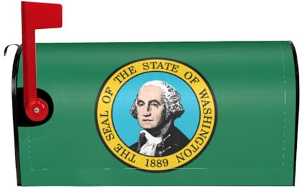 Copertura impermeabile per cassetta delle lettere con magneti bandiera Washington stampa cassetta delle lettere coperture per cassette postali 53 x 45 cm