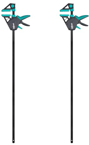 wolfcraft 2 Sargentos monomanual PRO Ergo - Fuerza de sujeción 150 kg- 8678060 - El cómodo sargento para todo tipo de usos - ancho de sujeción 915mm