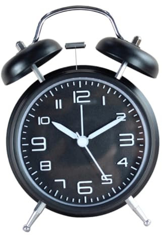 Vaguelly Luminosa ANNIAME STUDENTE sveglia a campana sveglia retroilluminata sveglia a doppia campana Nero