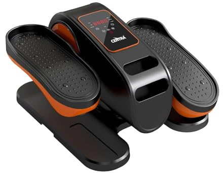 Centra Under Desk Elliptical Machine, Auto/Manual Modes, Electric Seated Leg Exerciser for Seniors & Office, Low-Impact Forward/Reverse Pedal Exerciser with Remote, LCD & Resistance Bands