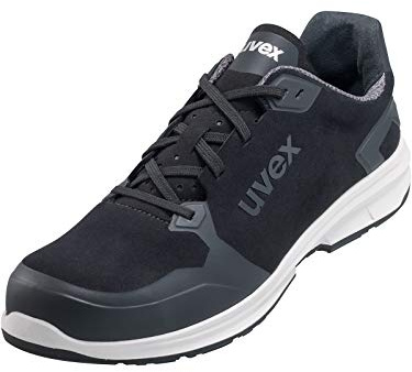 Uvex 1 Sport - Chaussures de Travail pour Hommes S3 SRC ESD - Baskets Légères de Sécurité avec Embout - Velours - Noir, Taille 49 EU