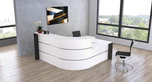 Bari kleine L-Theke für Büro & Praxis/Beratungsplatz/Weiß