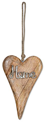 levandeo Aufhänger Mango Holz Schriftzug Home H26cm Wanddeko Türschild Holzdeko Deko Wohndekoration