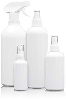 atFoliX PET Sprühflasche weiß – 100 ml bis 500 ml auswählbar - Flasche ideal für Reinigungsmittel, Alkohol, Wasser