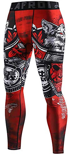 LAFROI Men's Quick Dry Cool Compression Fit Tights Leggings Waistband-YSK08 Warrior Size MD
