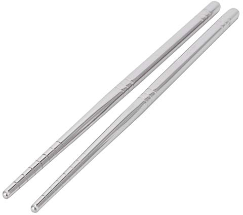 Bacchette in Acciaio Inox,Bacchette di 17,5 cm,Bacchette Sushi Bacchette Cinesi Cottura di Tagliatelle,Bastoncini in Metallo Riutilizzabili Bacchette Sushi per Uso Domestico da Viaggio