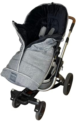 Naturally Sheepskins Kinderwagen Fußsack, wetterfest, Fleece, Größe universal (Linear Kohlengrau)