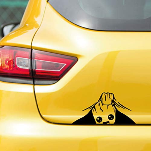 MTE Autocollant en vinyle pour voiture Motif Baby Groot Peeking Noir