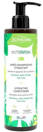 ACTIVILONG - Après-Shampooing Hydratant Actidetox - Démêle Et Apporte De La Brillance - 97% D'Ingrédients Naturels - Made In France - 250ml