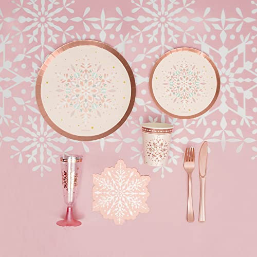 Kit Vajilla de cartón Desechable con decoración de Navidad con diseño navideño. Vajilla Navidad, Decoración Navidad Mesa, Vajilla Desechable Navidad, Fiestas Navideñas. (Kit 12 Personas Copo de Nieve)