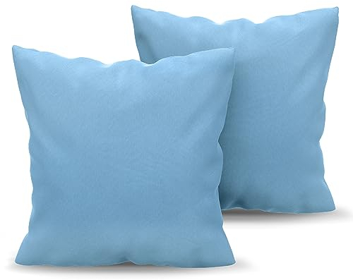 Kissenbezug 80x80 Blau 2er Set Mikrofaser Oeko-TEX Zertifiziert Dreamzie - Kopfkissenbezug 80x80 Weich