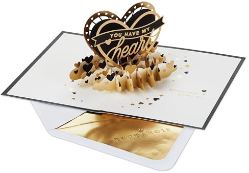 Hallmark Love Pop Up Card (You Have My Heart) Signature Paper Wonder 3D Card for Anniversary, Romantic Birthday, Sweetest Day