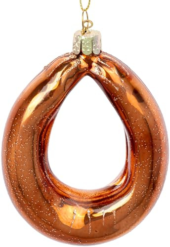 SIKORA Lyoner Ring besondere Weihnachtskugel Glas Christbaumschmuck Deko Figur Weihnachten Anhänger Ornament - Trend Line - BS663
