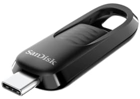 SanDisk Ultra® Slider USB-Type-C™-Laufwerk 128 GB (USB-Flash-Laufwerk, einziehbarer Anschluss, USB 3.2 Gen 1, bis zu 400 MB/s) Schwarz