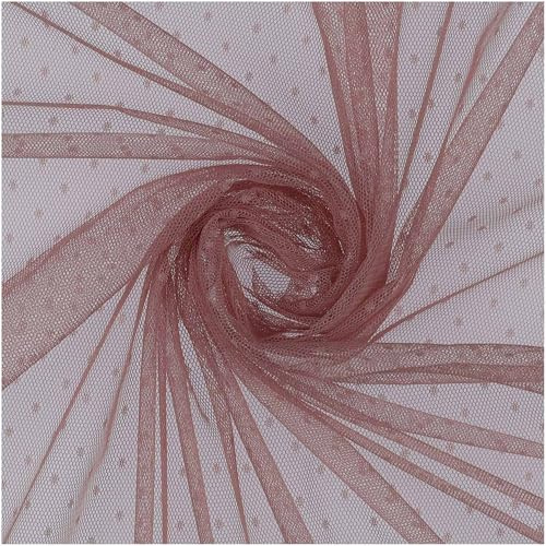 Soft-Tüll gepunktet Kostümstoff Feintüll ab 1x1,5 m f. Hochzeit Party Dekoration, Farbe:altrosa