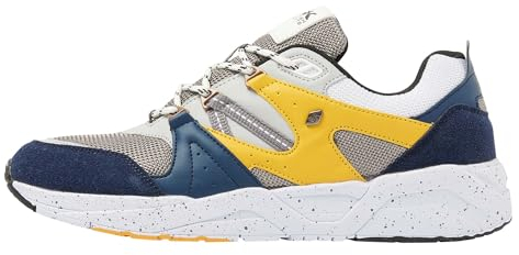British Knights Herren RAVEL Sneaker, Dunkelblau Grau Ocker Hellgrau, 43 EU