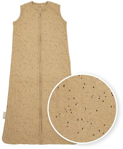 Meyco sovsäck Rib Mini Spot, babysovsäck (sovsäck, andas & fuktreglerande, 70 cm, 0,3 TOG, säker passform), Toffee Melange