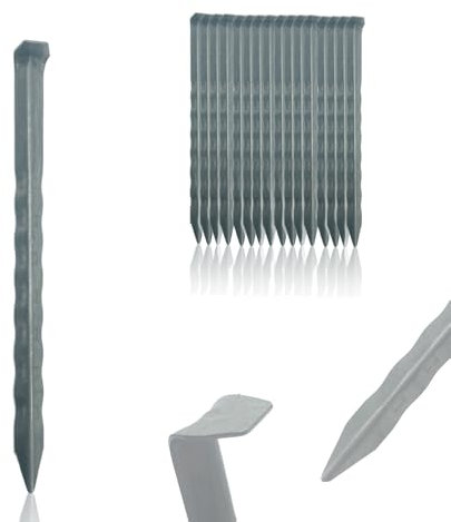 Zelt-Heringe aus Stahl - 18,5 cm - 24 cm Heringe Camping Erdnägel Häringe Zelt Bodenanker für BödenHäringe Zelt, Zeltzubehör Heringe für Camping, Gartenarbeit (18,5 cm, 12)