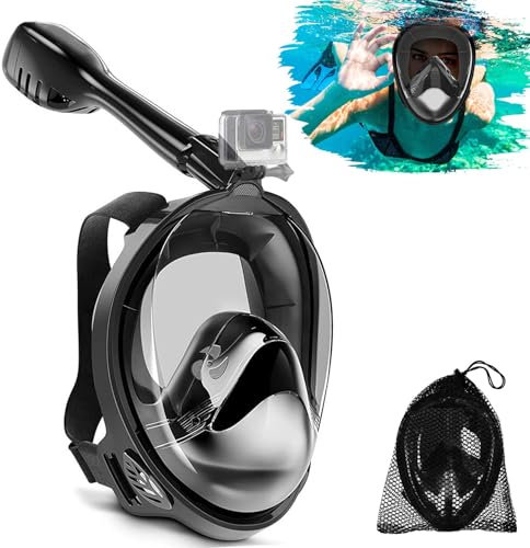 ZPQAODI Schnorchelmaske,Tauchermaske Erwachsene,Vollgesichtsmaske Tauchmaske taucherbrille Erwachsene,Anti-Fog und Anti-Leck-Technologie mit 180° Sichtfeld und Kamerahalter für Erwachsene（L/XL）