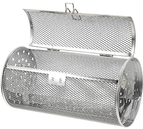 Yardenfun Cesta De Acero Inoxidable Para Horno Eléctrico Jaula Giratoria Para Asado Uniforme De Frutos Secos y Carne Herramienta Ligera y Compacta Para Cocina Doméstica