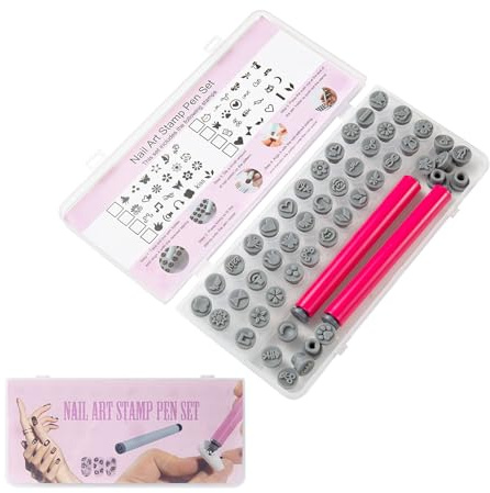 Timbri Per Unghie, Creazione per Unghie, 8 Modelli Testine in Silicone Ricaricabili Manicure per Principianti Uso Quotidiano Casa Viaggio Esterno