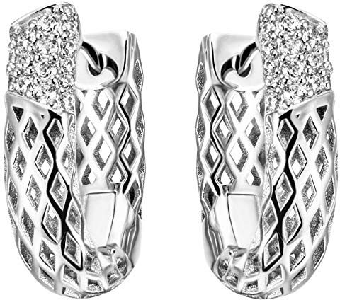 Jobo Damen-Creolen aus 925 Sterling Silber mit 32 Zirkonia