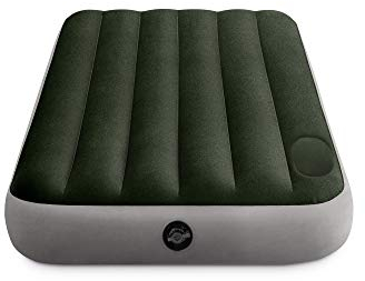 Intex 64761E Dura-Beam Standard Downy Luftmatratze: Fiber-Tech, Einzelbett (Twin), integrierte Fußpumpe, 25,4 cm Betthöhe, 136 kg Tragkraft
