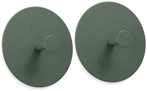 trand Set di 2 ganci da parete autoadesivi per asciugamani, in design scandinavo, senza fori, verde