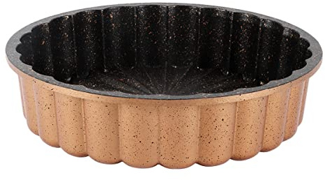 serenk Tart Pan Charlotte Cake and Quiche Pan per piatti perfetti Fun Cooking Series antiaderente di alta qualità Cast Alluminio Oro con moderni modelli neri
