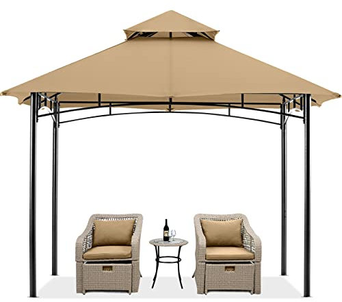 MASTERCANOPY 2,7 x 2,7 m Doppeldach Gartenpavillon für Garten, Hof, Beige