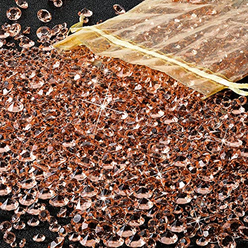 GEFIRE 4000 Stück Diamanten deko, Tischdeko Rosegold Streudeko Hochzeit, 3 Größen Diamantene Hochzeit Deko, Deko Steine Kristall, Für Vasenfüllung, Esstisch, Hochzeit, Geburtstagsfeier (Roségold)