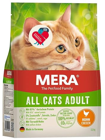 MERA Cats Huhn Vorteilspack (2,2kg), Trockenfutter für ausgewachsene Katzen, getreidefrei & nachhaltig, mit hohem Fleischanteil