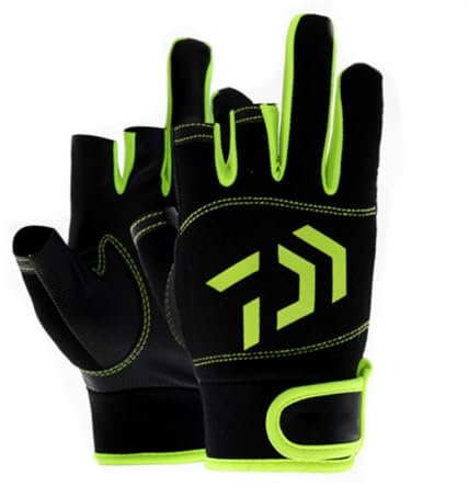 Veesper 1 Paar 3-Finger-Fingerlosenfischerei Handschuhe Premium Segelhandschuhe Fingerhandschuhe mit Gedruckter Handfläche für das Beste Segel-Kajakfahren-Fangerlebnis Grün gepolstert